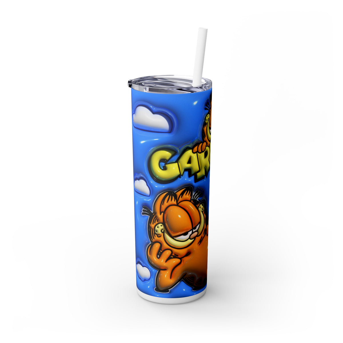 Garfield Skinny Tumbler with Straw, 20oz