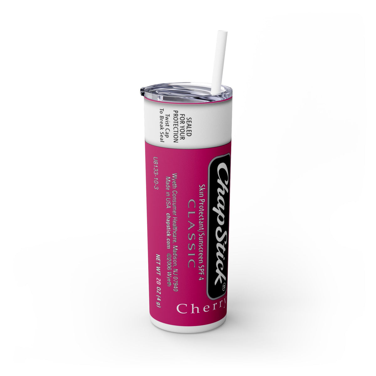 Chapstick Skinny Tumbler with Straw, 20oz