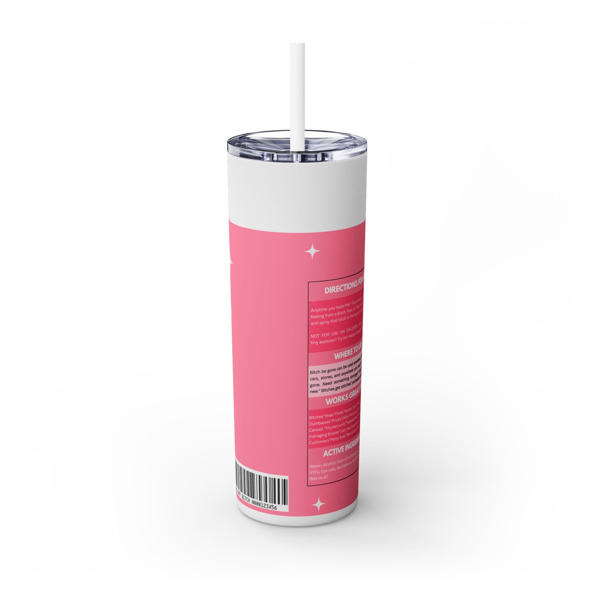 Swear word Skinny Tumbler with Straw, 20oz