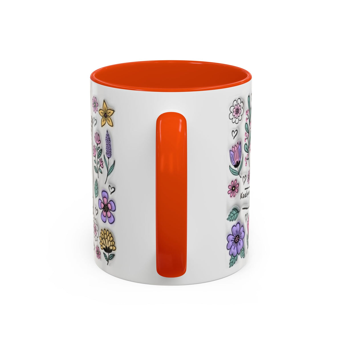 Custom Up to 6 Kids Holding Mom's Hand 3D Colorful Mugs (11oz, 15oz)