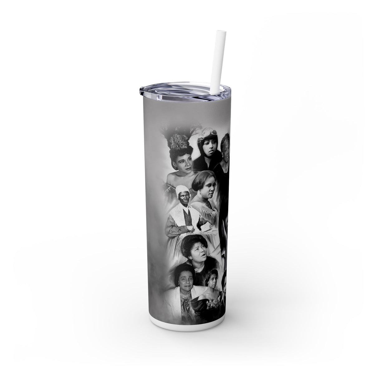 Black history woman Skinny Tumbler with Straw, 20oz