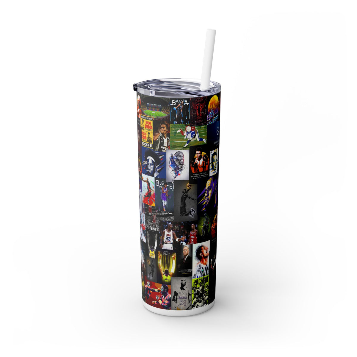 Sports  Skinny Tumbler with Straw, 20oz