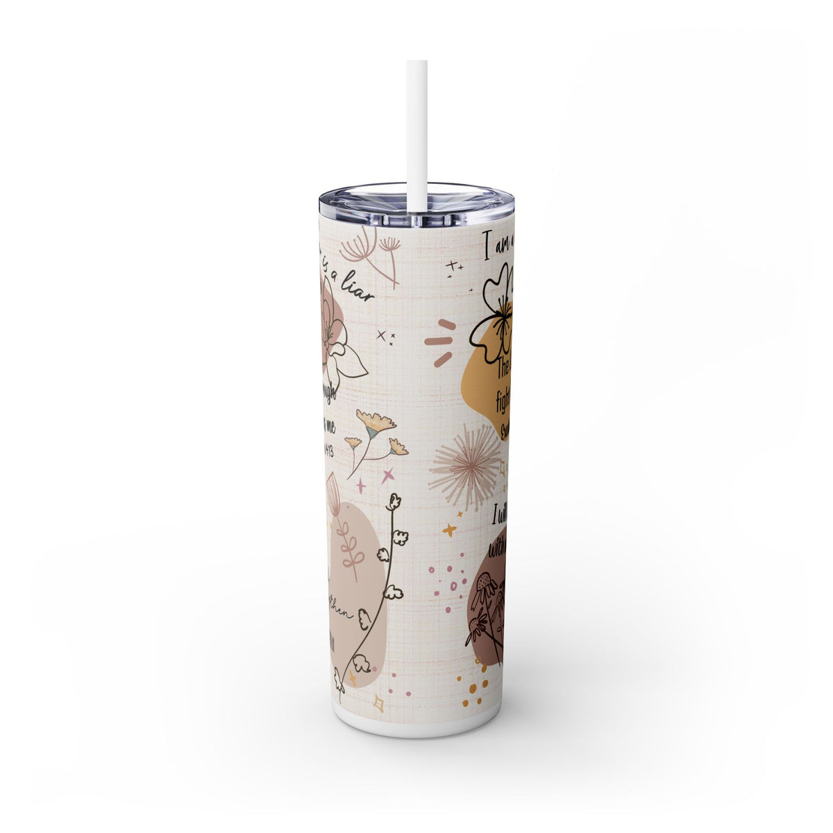 Bible Verses Skinny Tumbler with Straw, 20oz