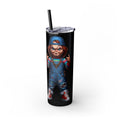 Chucky Skinny Tumbler with Straw, 20oz