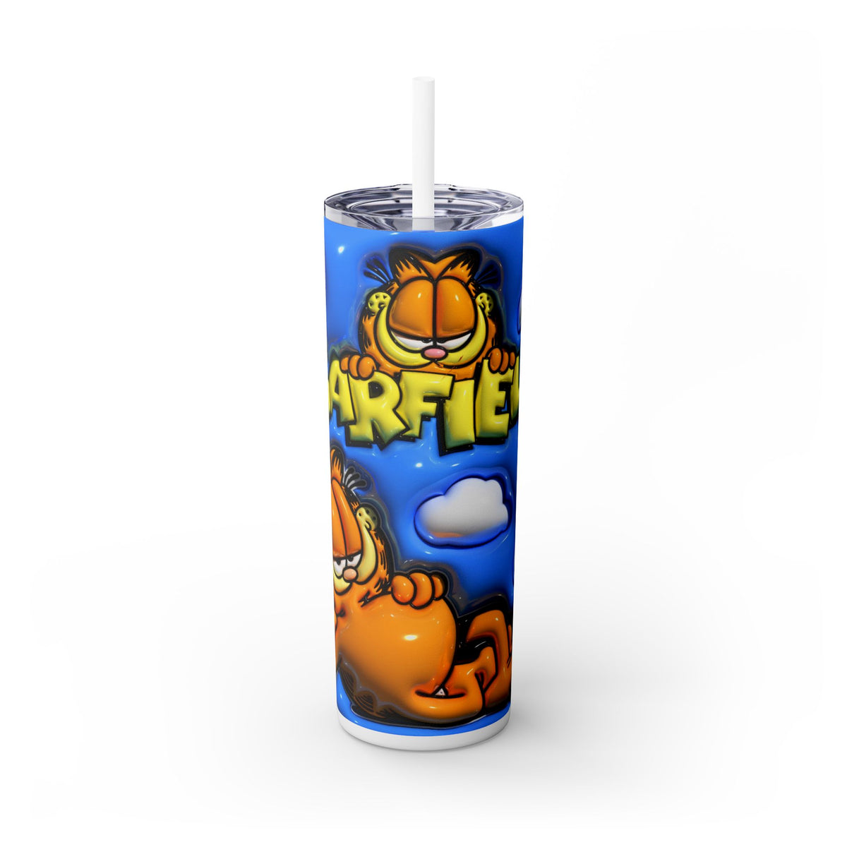 Garfield Skinny Tumbler with Straw, 20oz