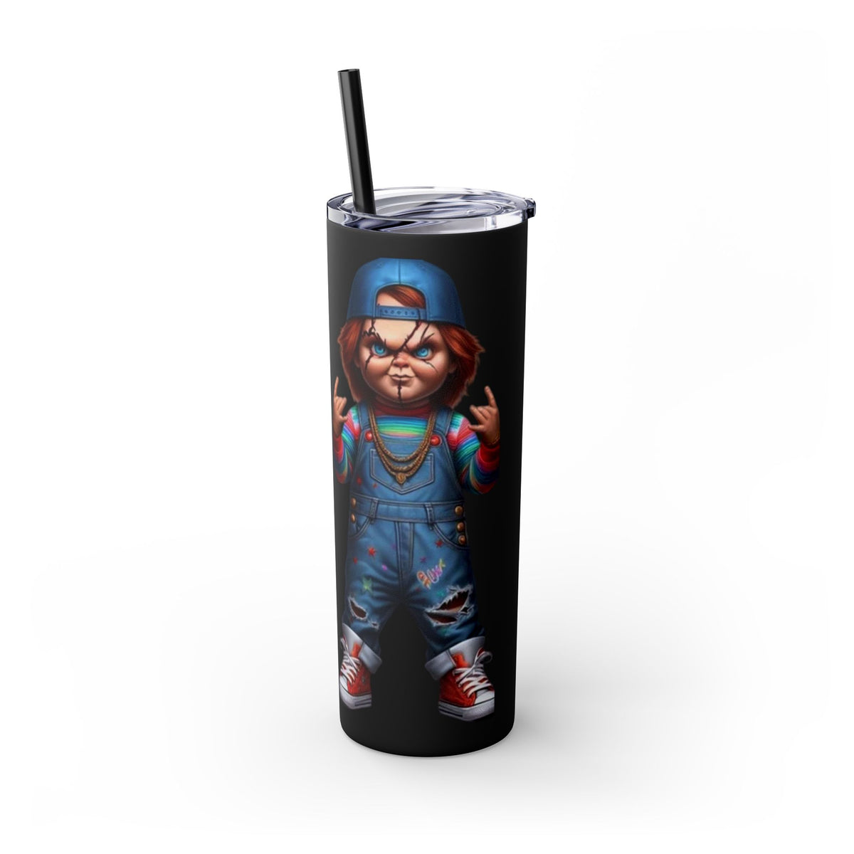 Chucky Skinny Tumbler with Straw, 20oz