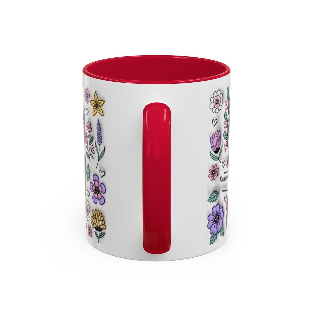 Custom Up to 6 Kids Holding Mom's Hand 3D Colorful Mugs (11oz, 15oz)