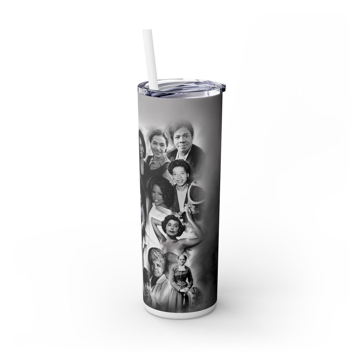 Black history woman Skinny Tumbler with Straw, 20oz