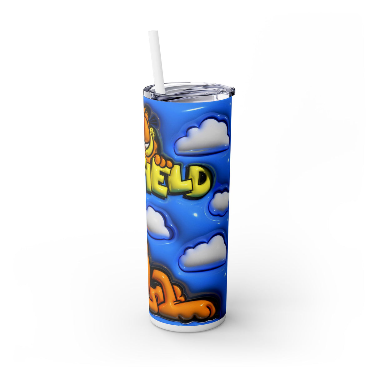 Garfield Skinny Tumbler with Straw, 20oz