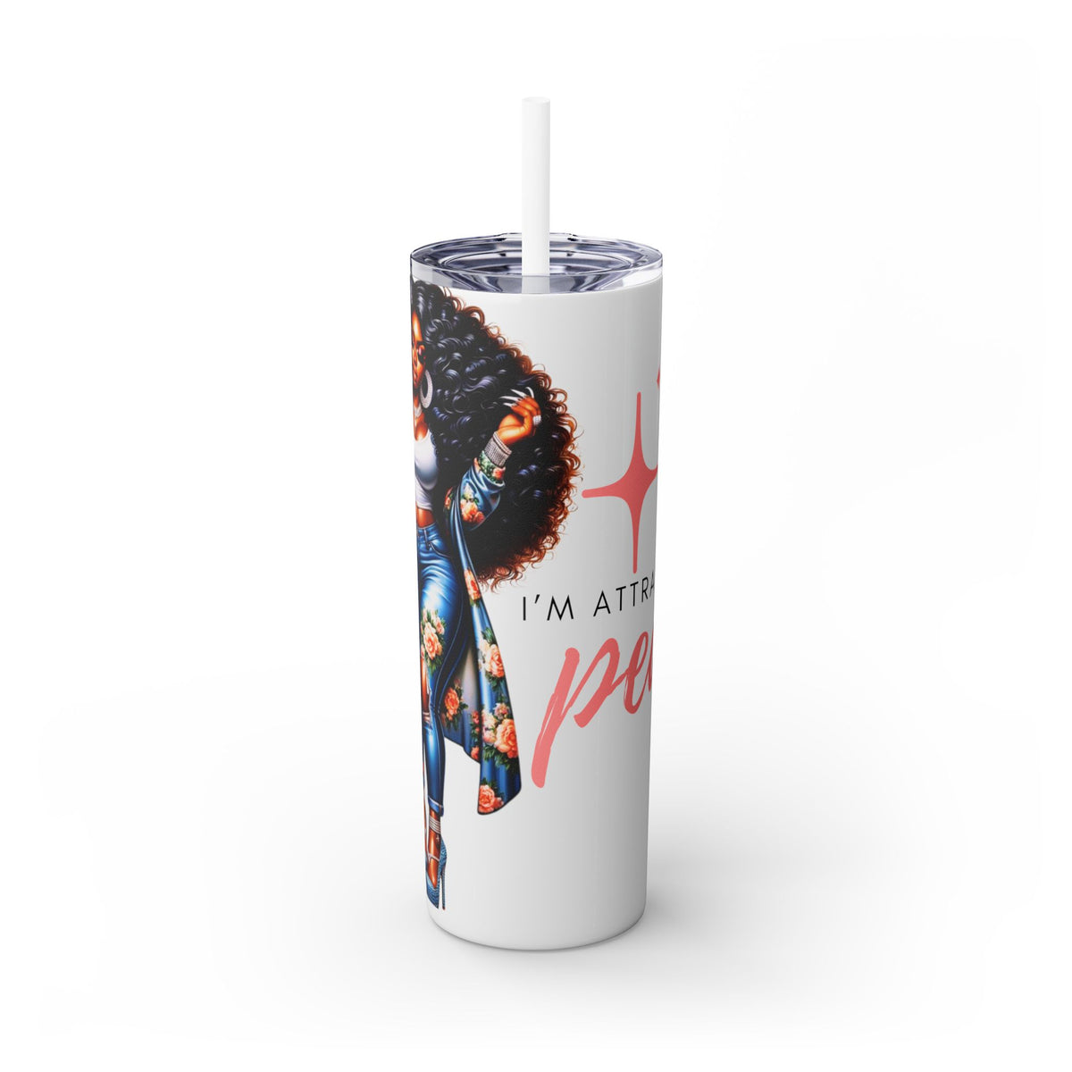 Im attracted to peace Skinny Tumbler with Straw, 20oz