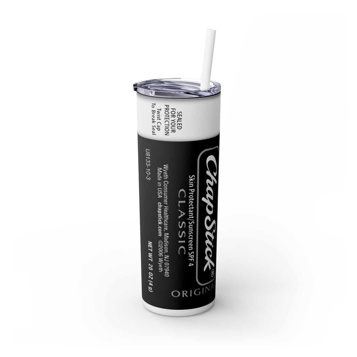 Original Chapstick Skinny Tumbler with Straw, 20oz