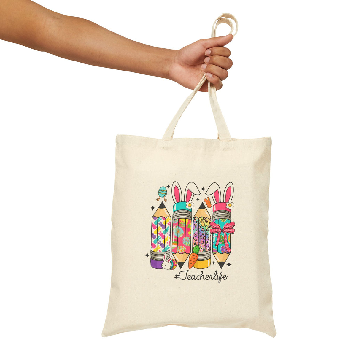 Teacher Life Cotton Canvas Tote Bag