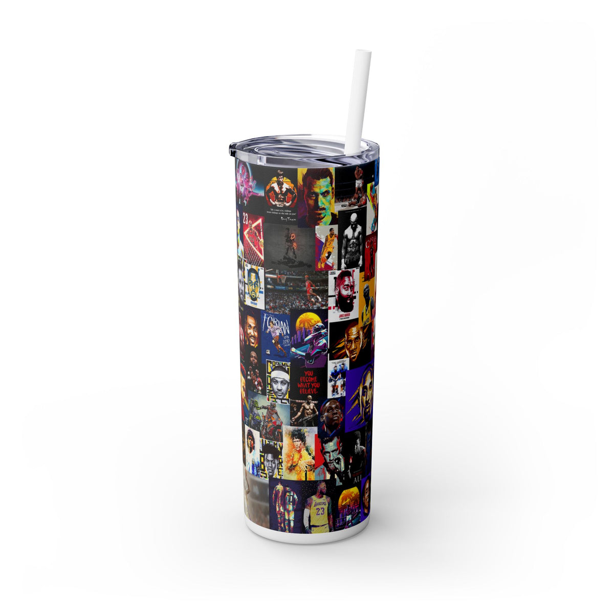 Sports Skinny Tumbler with Straw, 20oz