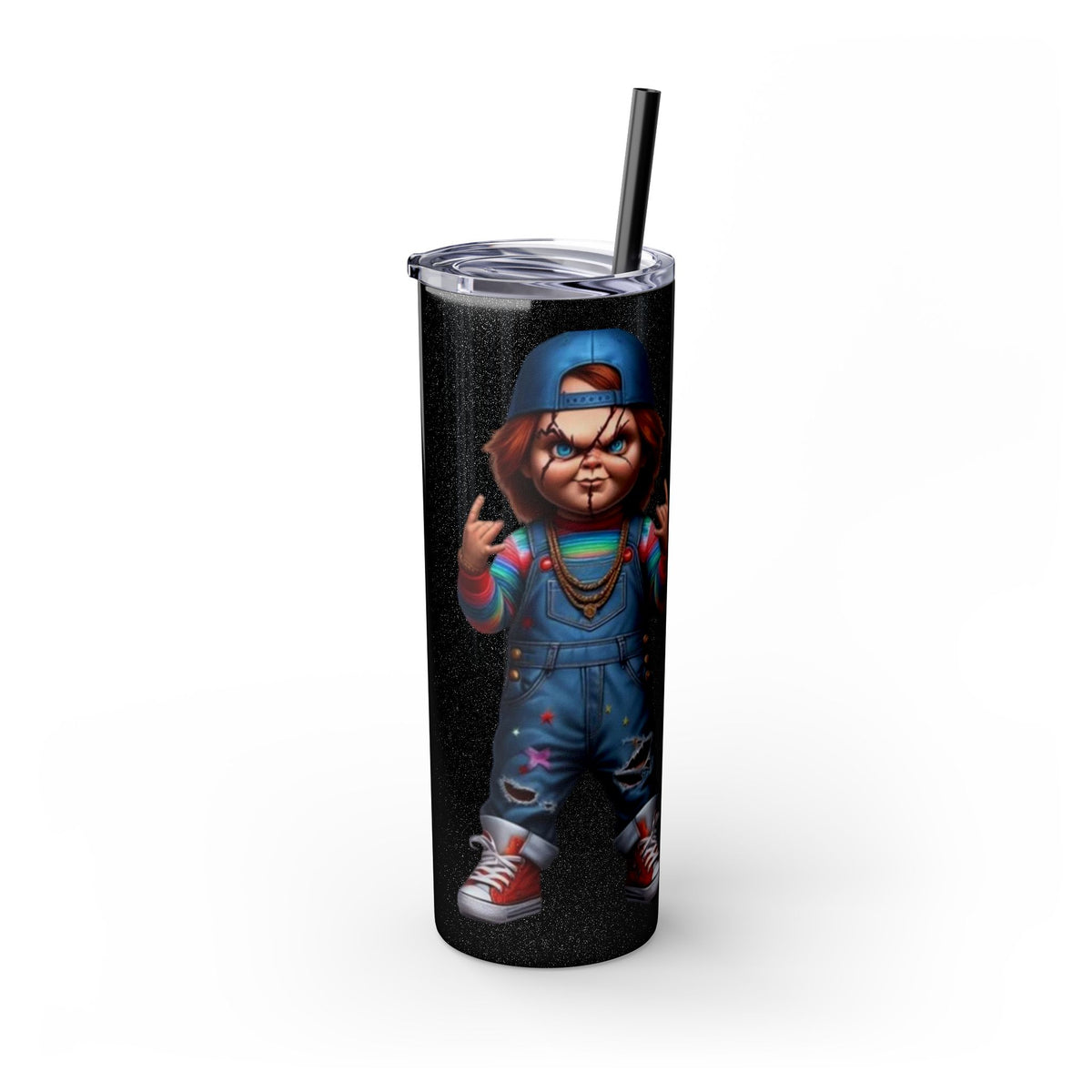 Chucky Skinny Tumbler with Straw, 20oz