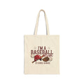 Baseball Mom Cotton Canvas Tote Bag