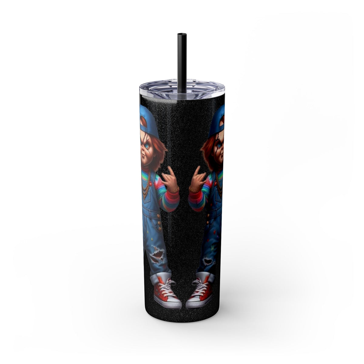 Chucky Skinny Tumbler with Straw, 20oz