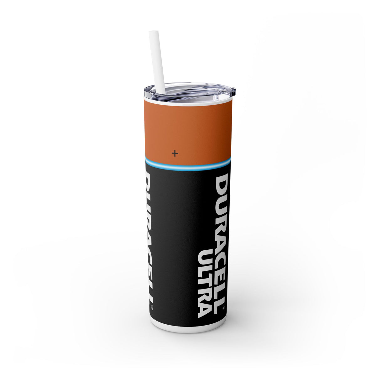 Duracell Skinny Tumbler with Straw, 20oz