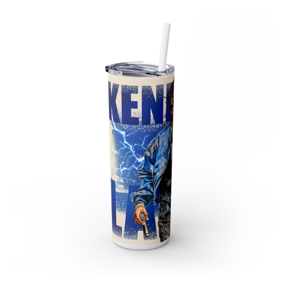 Kendrick Lamar Skinny Tumbler with Straw, 20oz