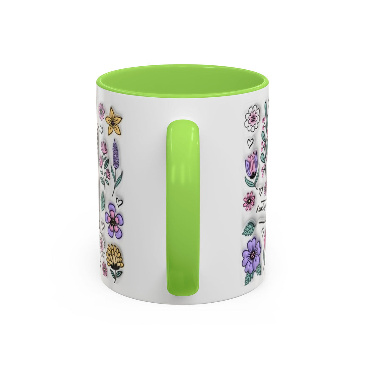 Custom Up to 6 Kids Holding Mom's Hand 3D Colorful Mugs (11oz, 15oz)