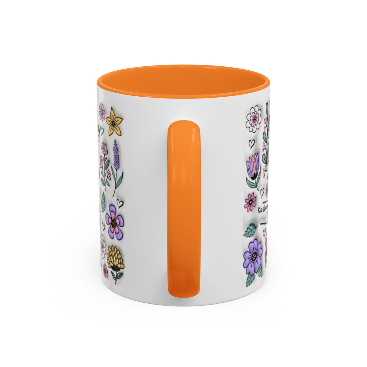 Custom Up to 6 Kids Holding Mom's Hand 3D Colorful Mugs (11oz, 15oz)