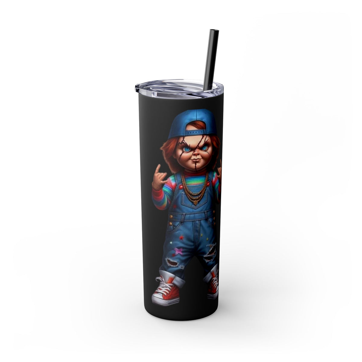 Chucky Skinny Tumbler with Straw, 20oz