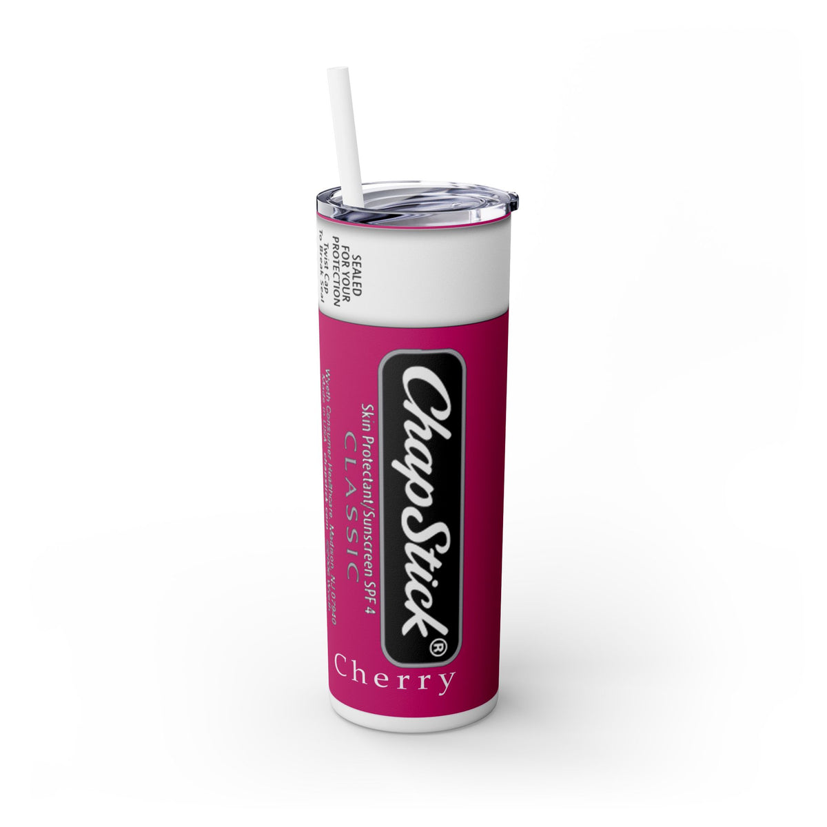 Chapstick Skinny Tumbler with Straw, 20oz