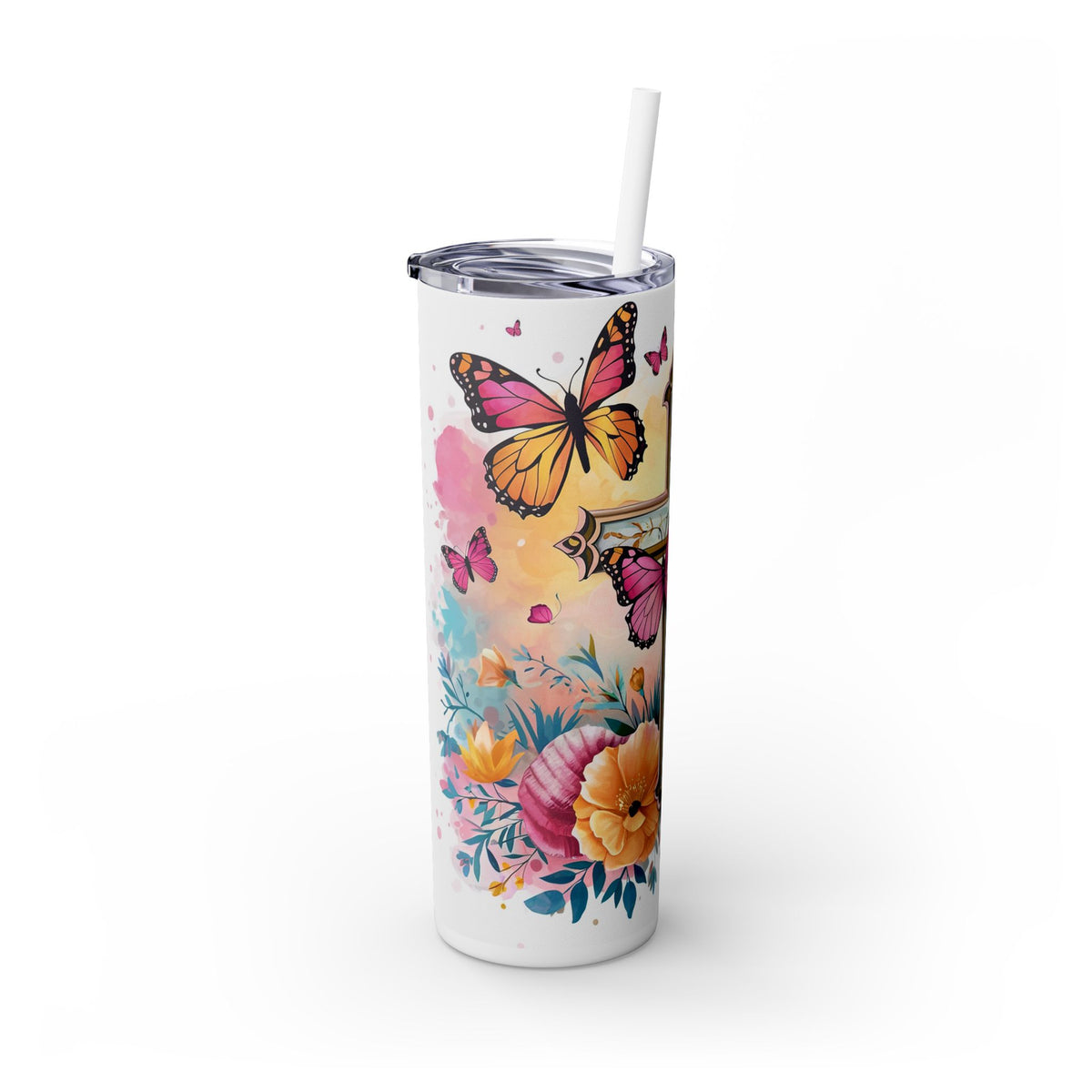 Just A Girl Skinny Tumbler with Straw, 20oz