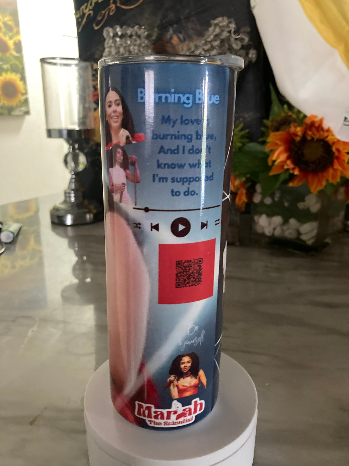 Burning Blue Lyric Tumbler – Mariah the Scientist Inspired