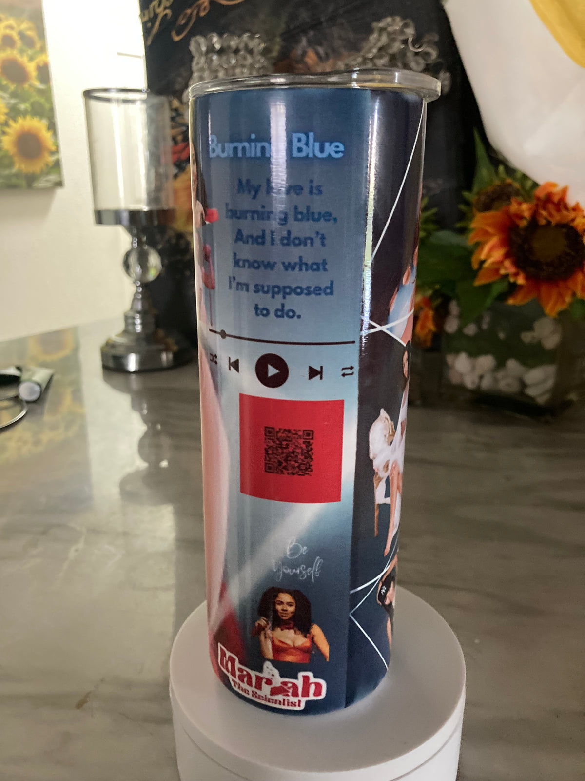 Burning Blue Lyric Tumbler – Mariah the Scientist Inspired