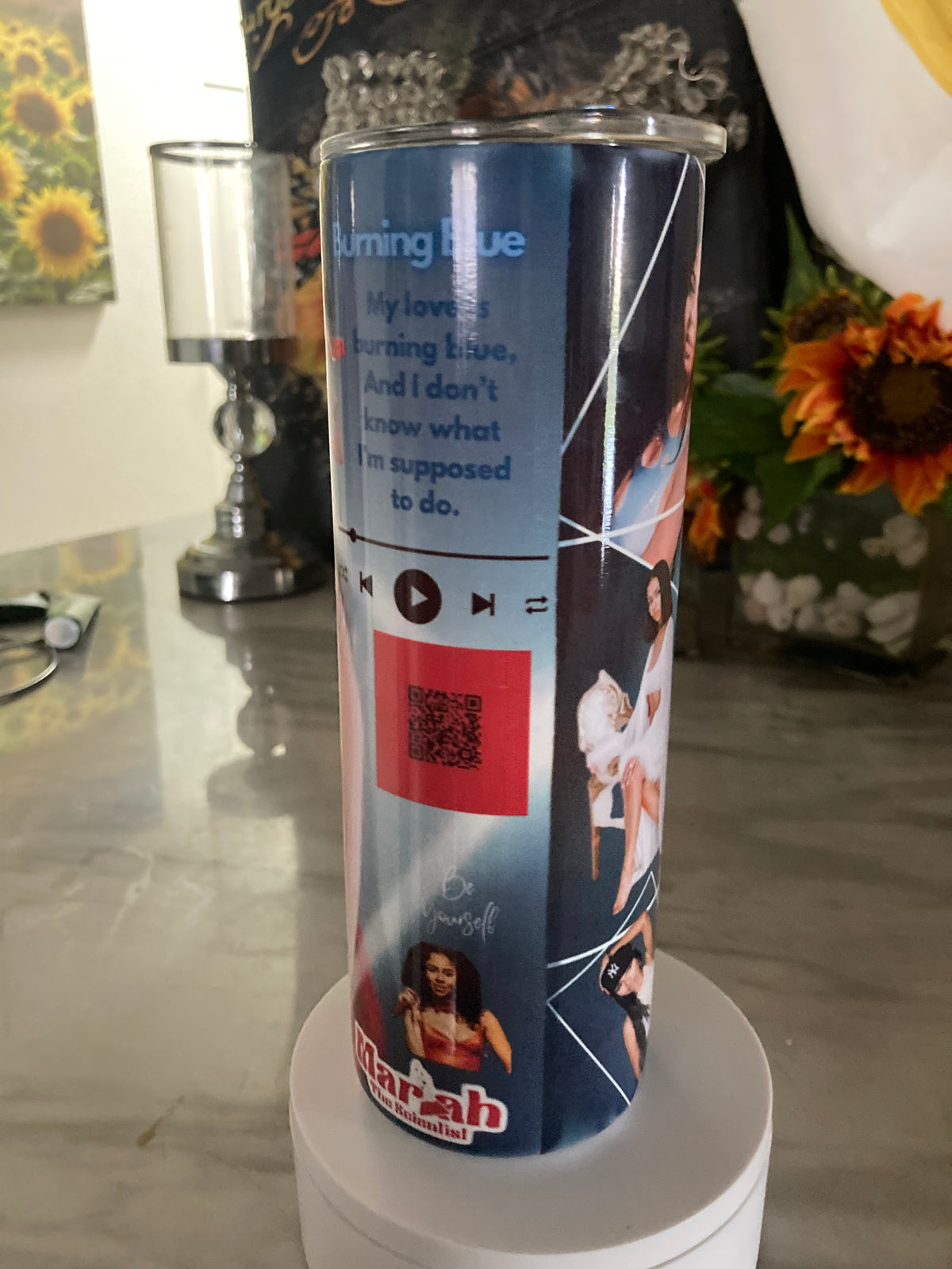 Burning Blue Lyric Tumbler – Mariah the Scientist Inspired