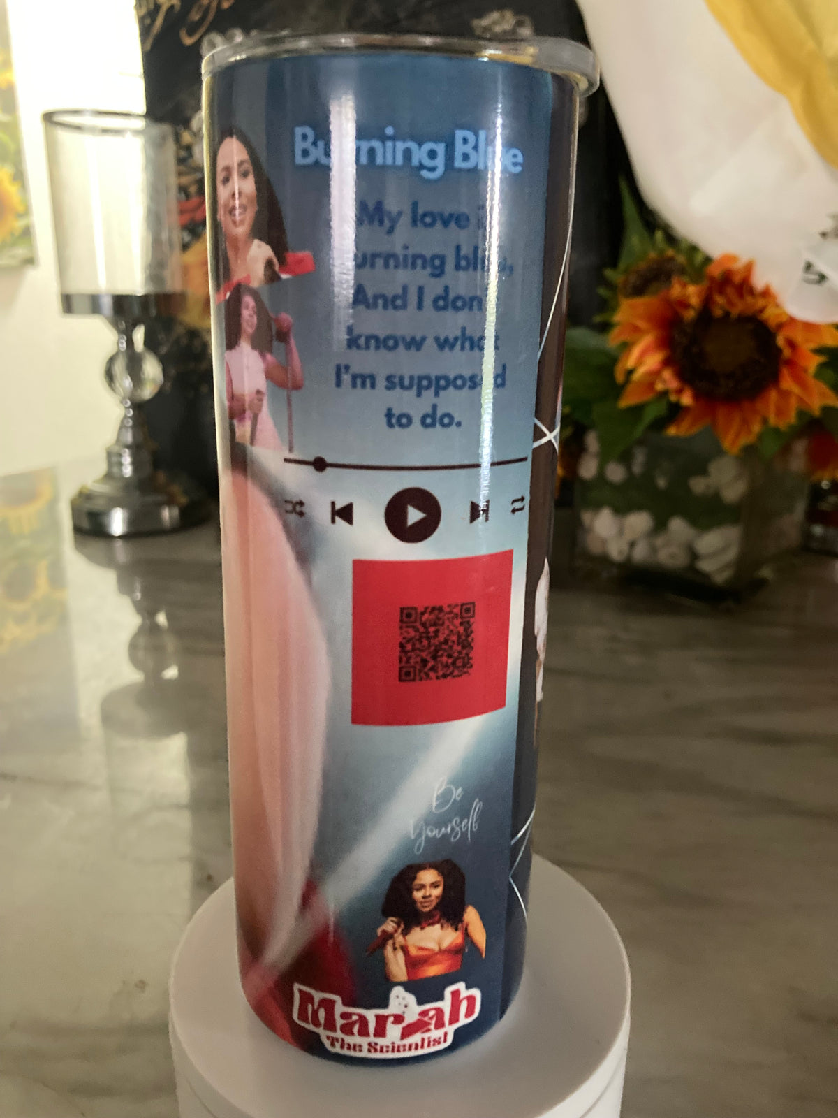Burning Blue Lyric Tumbler – Mariah the Scientist Inspired